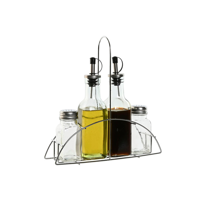 Set para Aliñar Home ESPRIT Transparente Metal Cristal 300 ml 22,5 x 6 x 23 cm