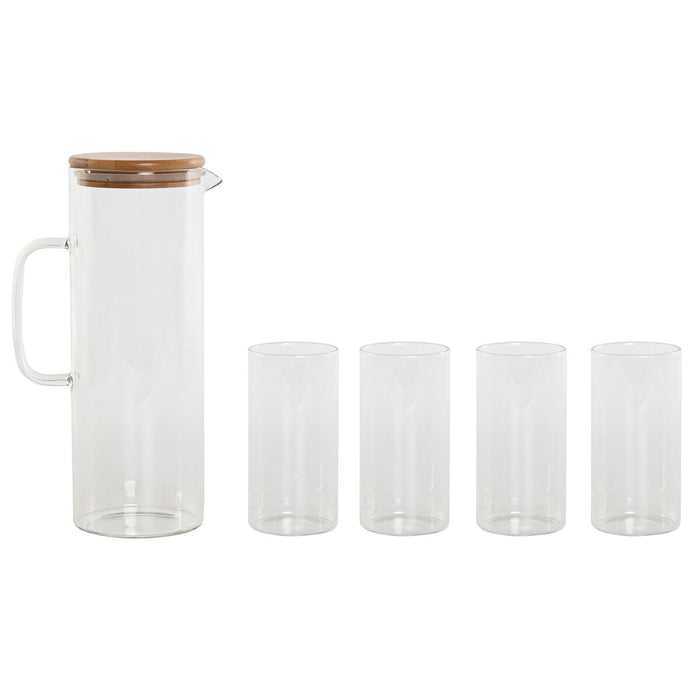 Set de Verres Home ESPRIT Transparent Bambou Verre Borosilicaté 210 ml