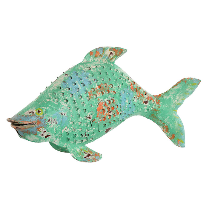 Figura Decorativa Home ESPRIT Pez Mediterráneo 58 x 14 x 30 cm