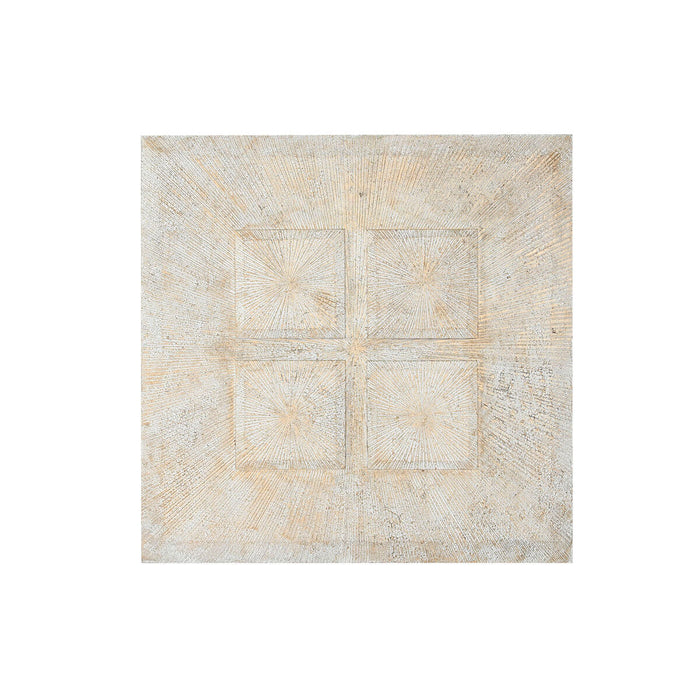 Decoración de Pared Home ESPRIT Blanco Dorado Moderno Decapé 120 x 3,5 x 120 cm