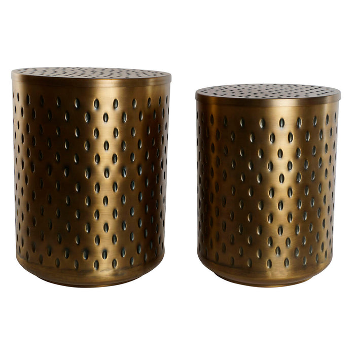 Set of 2 tables Home ESPRIT Golden Metal 43 x 43 x 54 cm