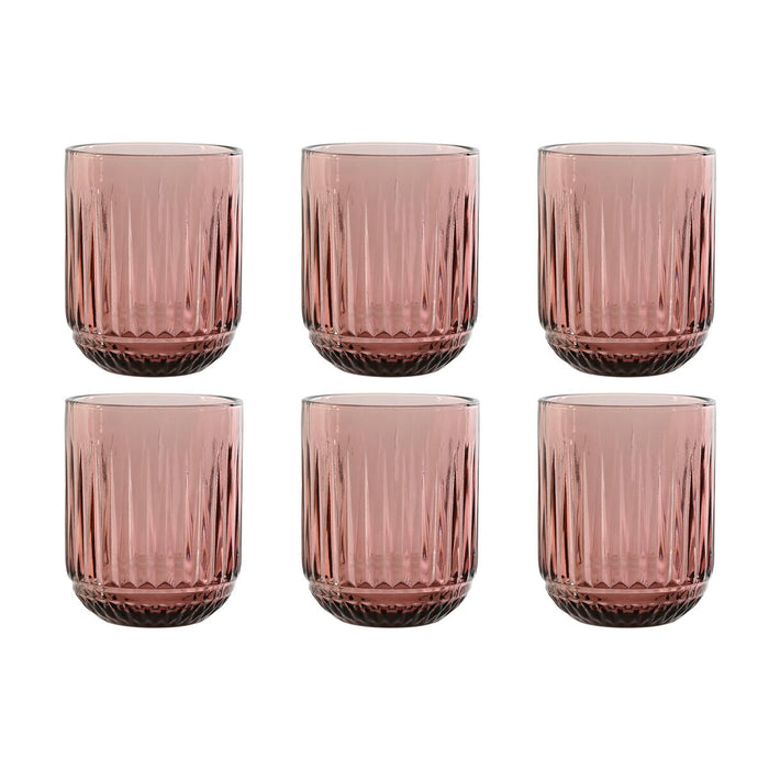 Set de Vasos Home ESPRIT Rosa Cristal (6 Unidades)