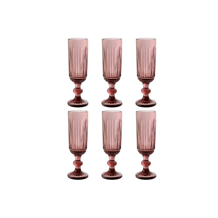 Set de Copas Home ESPRIT Rosa Cristal 6 x 6 x 18,4 cm (6 Unidades)