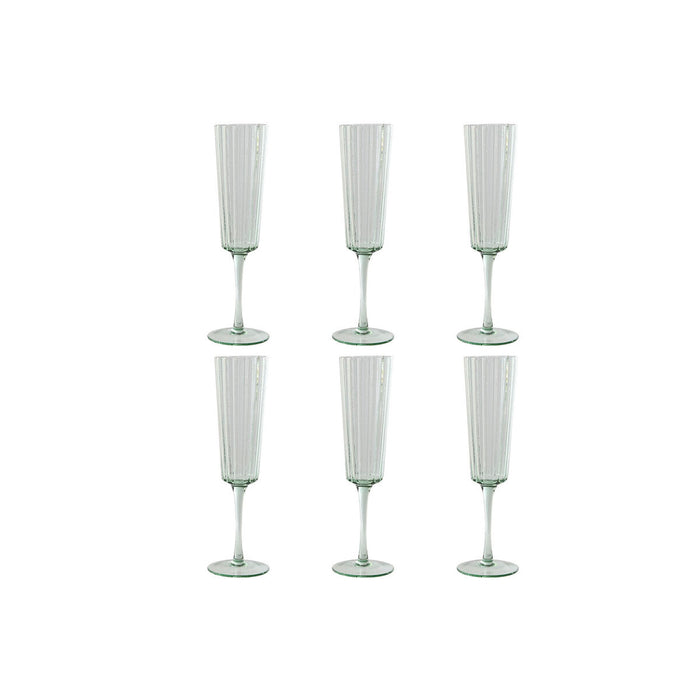 Set de Copas Home ESPRIT Verde Cristal 6 x 6 x 23,7 cm (6 Unidades)