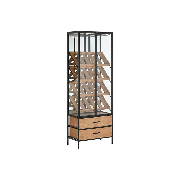 Botellero Home ESPRIT Negro Natural Madera Metal 60 x 33 x 169 cm