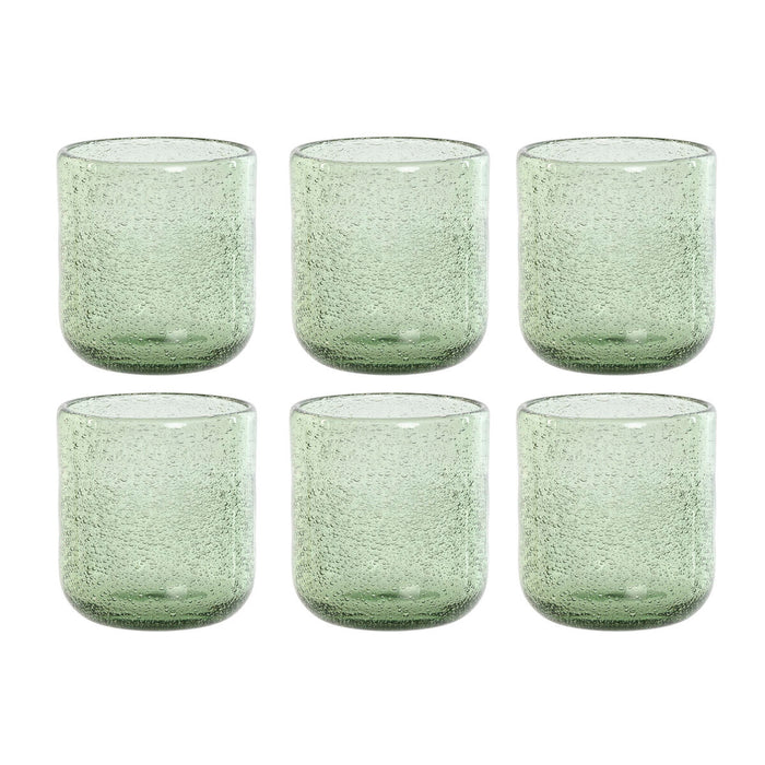 Set de Vasos Home ESPRIT Verde Cristal 320 ml (6 Unidades)