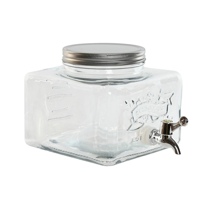 Dispensador de Agua Home ESPRIT Transparente Metal Silicona Cristal ABS 3,5 L 19 x 25 x 16 cm