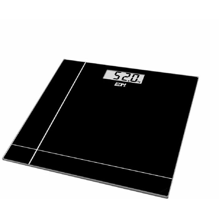 Báscula Digital de Baño EDM 07521 Negro Cristal 180 kg