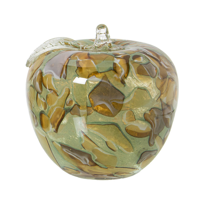 Figura Decorativa Alexandra House Living Verde Cristal Manzana 13 x 13 cm