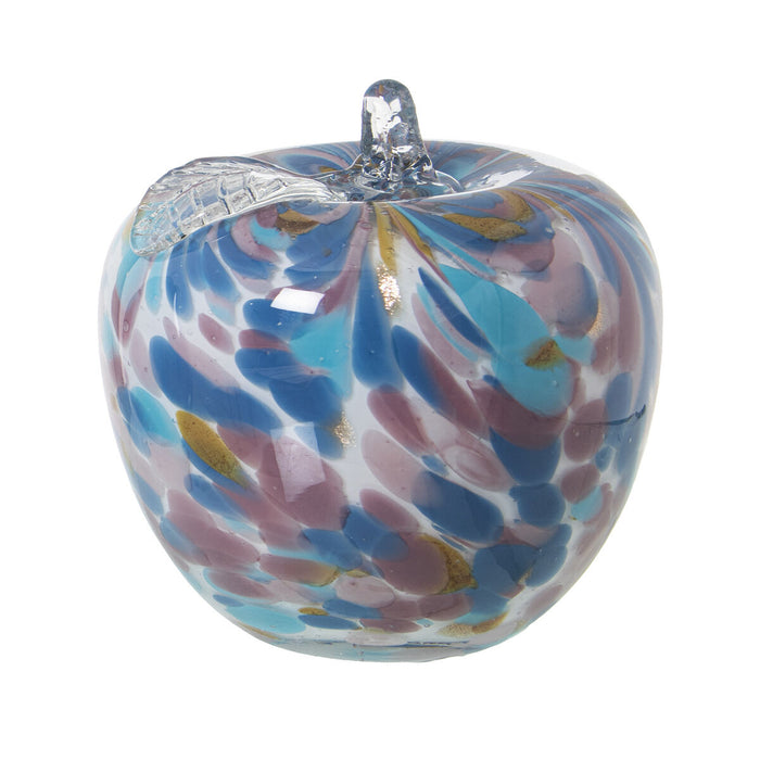 Figura Decorativa Alexandra House Living Azul Cristal Manzana 13 x 13 cm