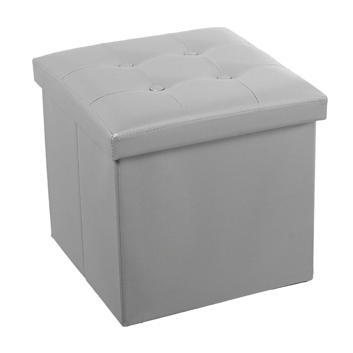 Pouf Alexandra House Living Argenté Cuir Synthétique 38 x 38 x 38 cm Pliable