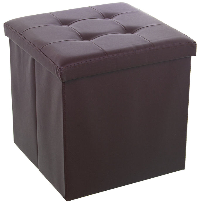 Pouf Alexandra House Living Marron Cuir Synthétique 45 x 45 x 45 cm Pliable