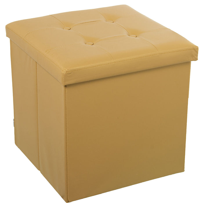 Pouf convertible Alexandra House Living Jaune Cuir Synthétique 45 x 45 x 45 cm