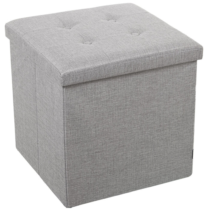 Pouf Alexandra House Living Gris Polyester Textile 45 x 45 x 45 cm Pliable