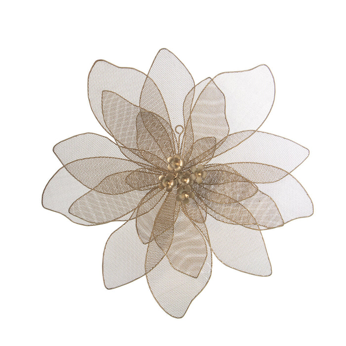 Decoración de Pared Alexandra House Living Dorado Metal Flor 55 x 8 cm