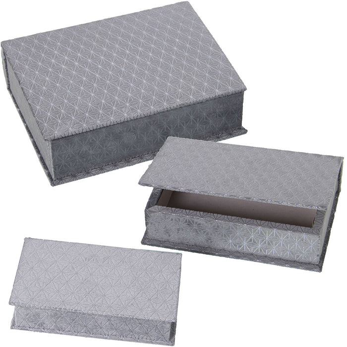 Set de boîtes décoratives Alexandra House Living Gris Textile 3 Pièces