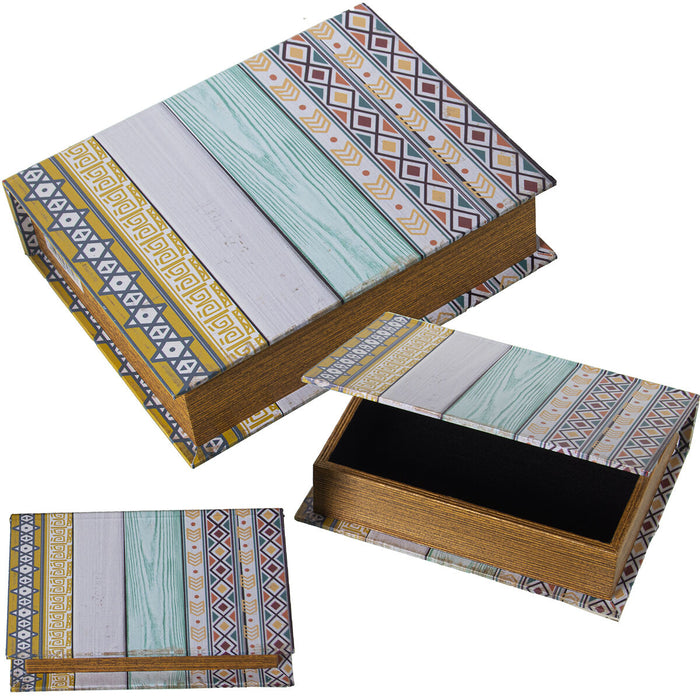 Juego de Cajas Decorativas Alexandra House Living Multicolor Madera 3 Piezas