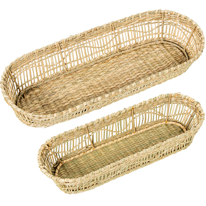 Juego de Bandejas Alexandra House Living Beige Hierba de mar 43 x 7 x 17 cm 36 x 16 x 6 cm 2 Piezas