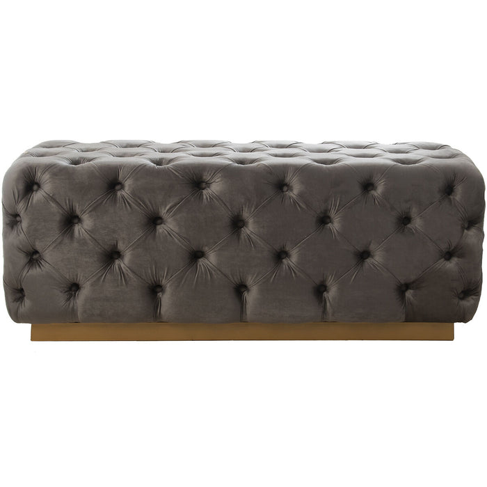 Banc de Pied de Lit Alexandra House Living Gris Velours Bois 125 x 47 x 45 cm