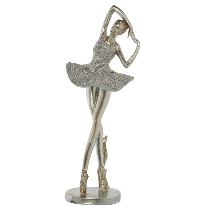 Decorative Figure Alexandra House Living Silver Plastic Ballerina 16 x 16 x 40 cm