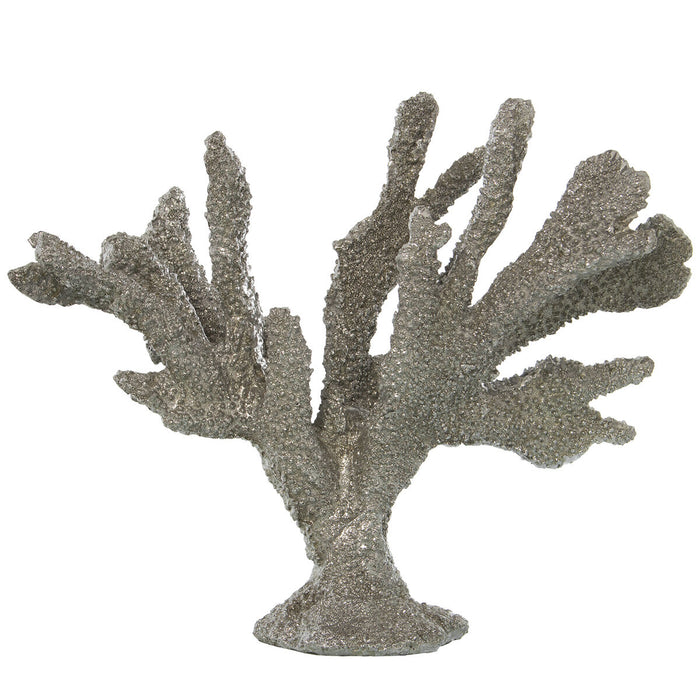 Figura Decorativa Alexandra House Living Gris Plateado Coral 30 x 25 x 14 cm Resina