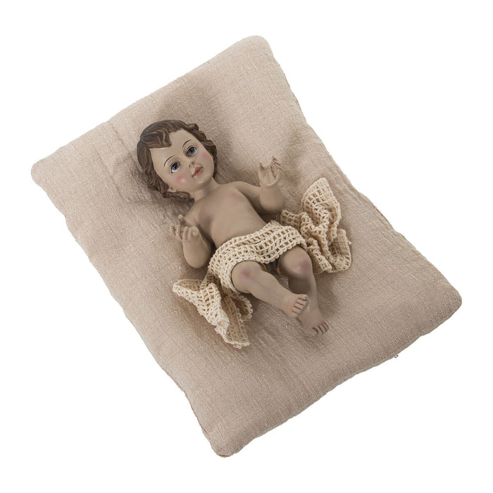 Figura Decorativa Alexandra House Living Beige Plástico Niño Jesús 10 x 13 x 19 cm Cojín