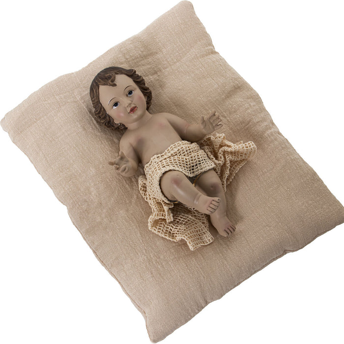 Figura Decorativa Alexandra House Living Beige Plástico Niño Jesús 12 x 18 x 26 cm Cojín