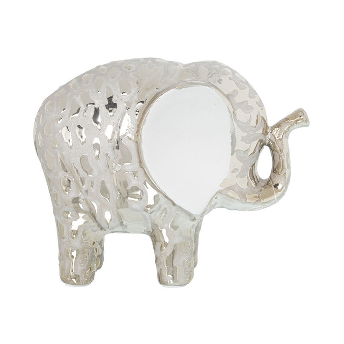 Figura Decorativa Alexandra House Living Blanco Dorado Cerámica Elefante 17 x 8 x 13 cm