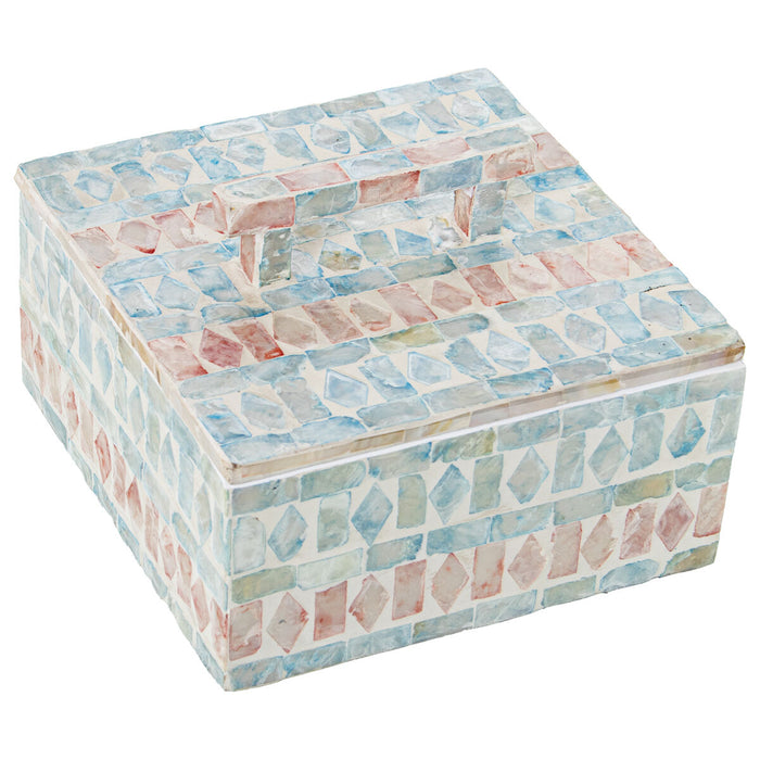 Caja Decorativa Alexandra House Living Multicolor Ratán Nácar 16 x 7 x 16 cm