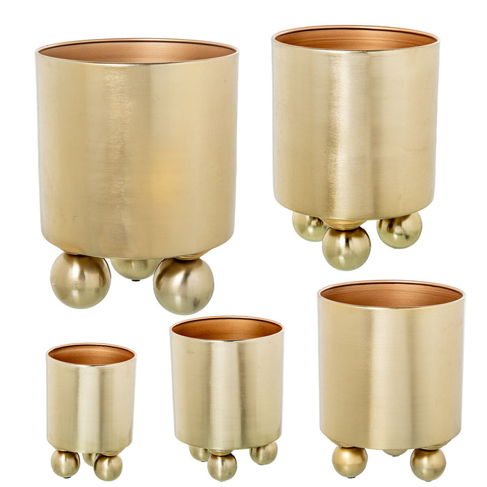 Set de Maceteros Alexandra House Living Oro Metal 5 Piezas