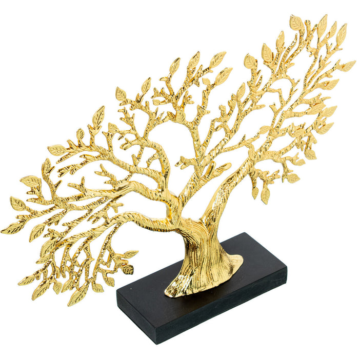 Figura Decorativa Alexandra House Living Negro Dorado Metal Árbol 38 x 7 x 28 cm