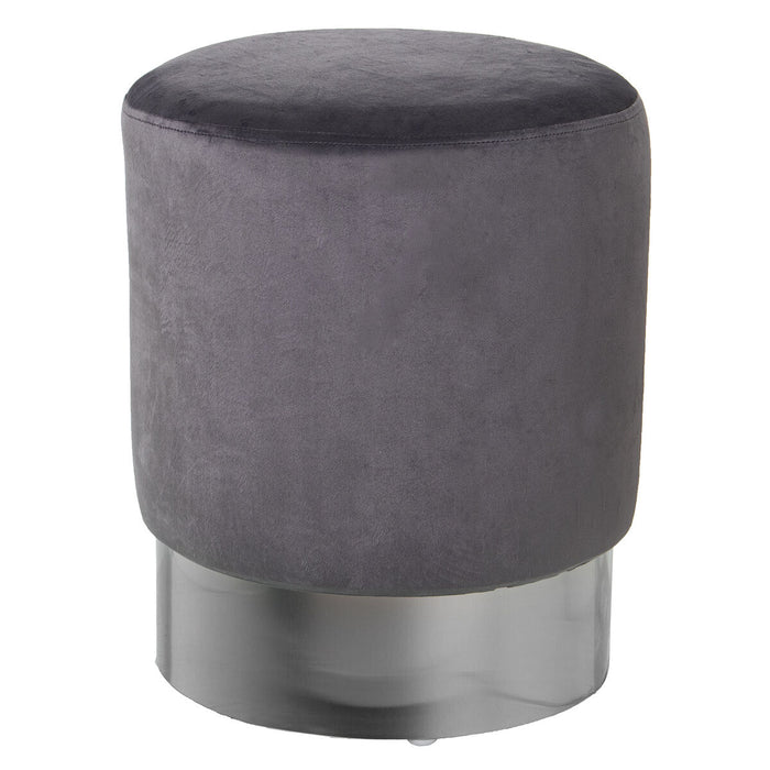 Pouf Alexandra House Living Gris Argenté Velours Bois 10 x 42 x 35 cm