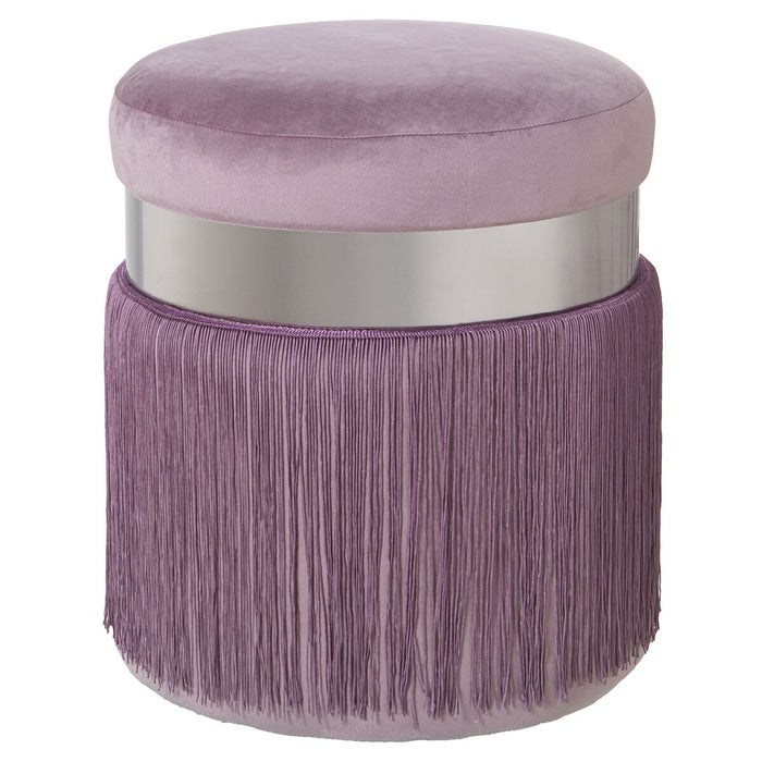 Pouf Alexandra House Living Gris Rose Velours Bois 7 x 43 x 44 cm