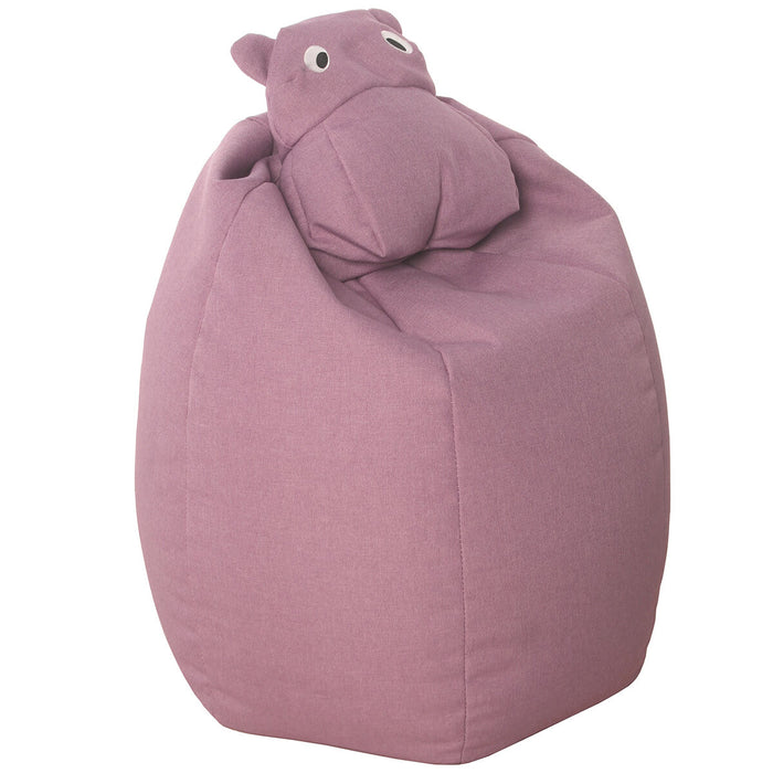 Pouf Alexandra House Living Rose Acrylique Plastique Mélamine Hippopotame 58 x 65 x 58 cm