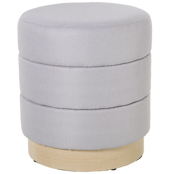 Pouf Alexandra House Living Beige Gris Velours Bois 39 x 44 x 39 cm