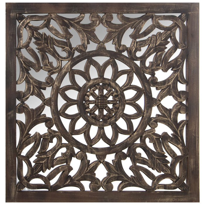 Decorative altarpiece Alexandra House Living Brown Wood 6 x 85 x 86 cm