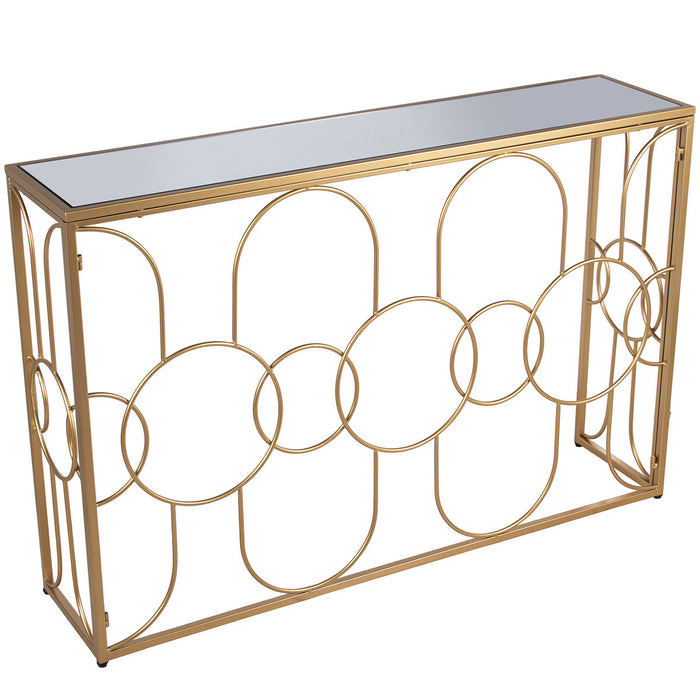 Console Alexandra House Living Transparent Golden Metal 120 x 80 x 28 cm