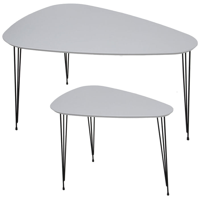 Jeu de 2 tables Alexandra House Living Blanc Bois