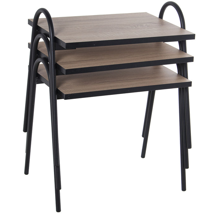 Jeu de 3 tables Alexandra House Living Marron Noir Bois