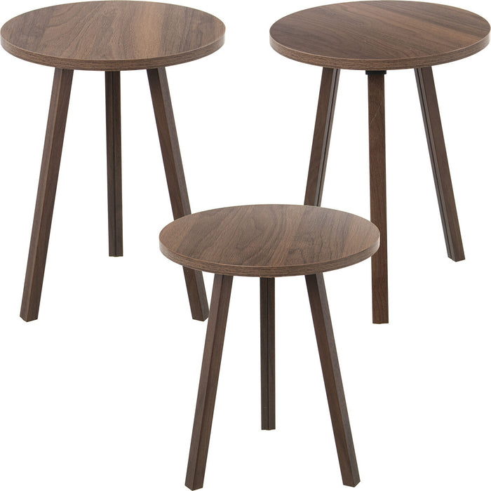 Jeu de 3 tables Alexandra House Living Marron Bois