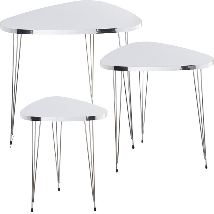 Jeu de 3 tables Alexandra House Living Argenté Bois