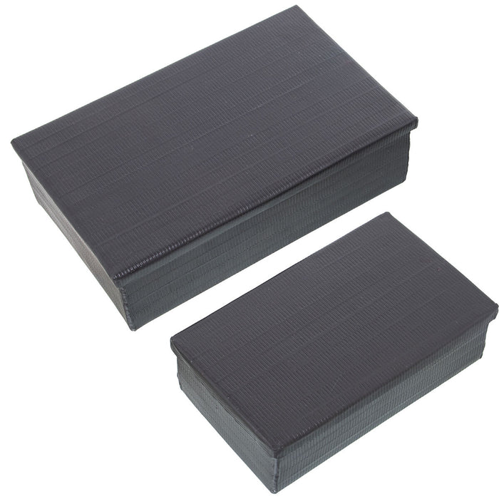 Juego de Cajas Decorativas Alexandra House Living Negro Metal 28 x 18 x 8 cm 22 x 7 x 14 cm 2 Piezas