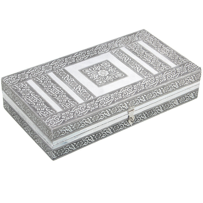 Caja-Joyero Alexandra House Living Plateado Metal 38 x 8 x 20 cm