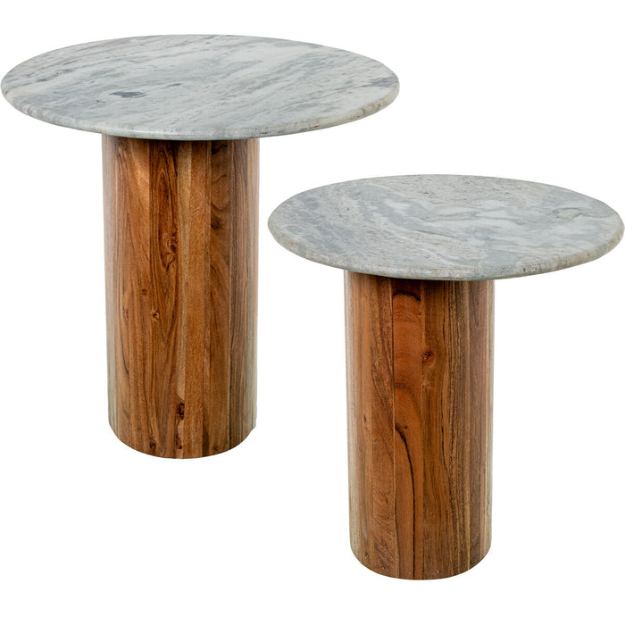 Jeu de 2 tables Alexandra House Living Marron Bois