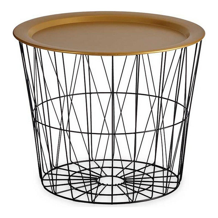 Side table Black Golden Metal 52 x 40 x 52 cm