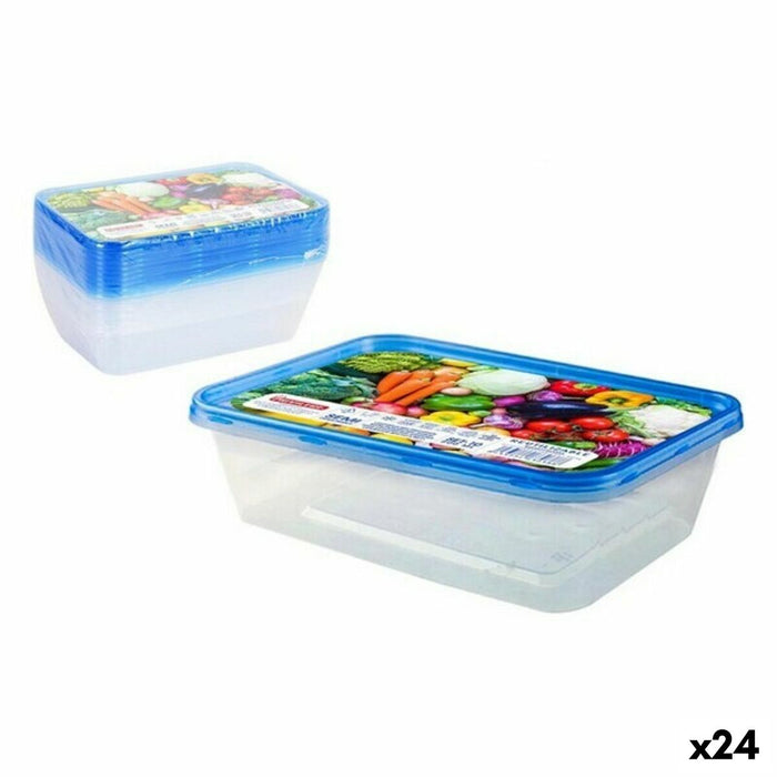 Set de 10 Fiambreras Privilege 49786 500 ml Rectangular 17,5 x 12 x 4 cm (24 Unidades)