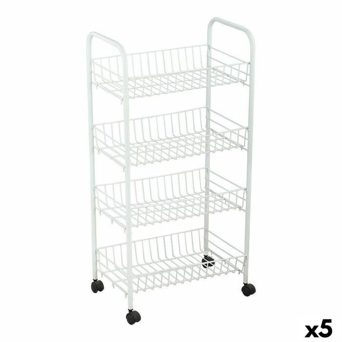 Carrito Verdulero Confortime Blanco Metal 4 Estantes 36 x 26,5 x 86 cm (5 Unidades)