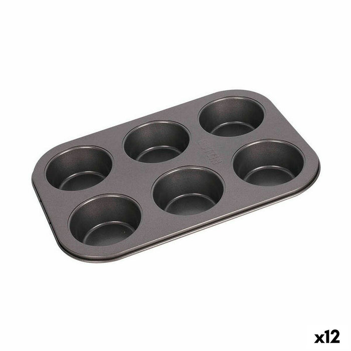 Molde para Flan Quttin Cherry Acero al carbono 26,5 x 18,5 x 3 cm 6 Unidades (12 Unidades)