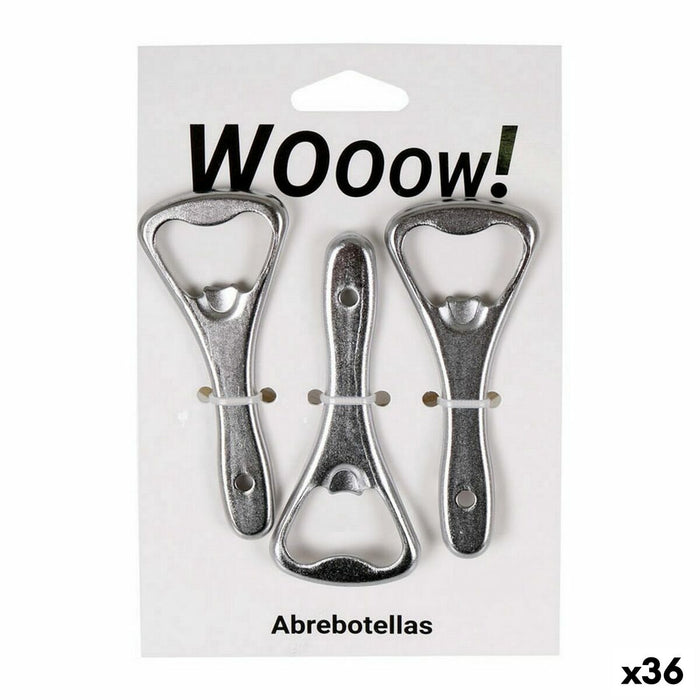 Abrebotellas Wooow Plateado Set 3 Piezas (36 Unidades)