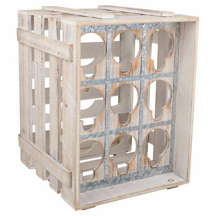 Botellero Alexandra House Living Natural Madera de abeto 43 x 32 x 33 cm 9 botellas Caja